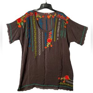 JOHNNY WAS EMBROIDERED TUNIC SZ L
